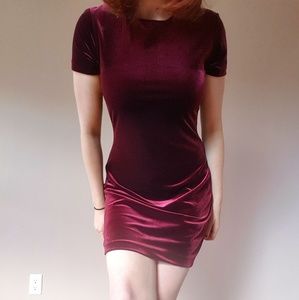 Vintage Red Velvet Mini Dress